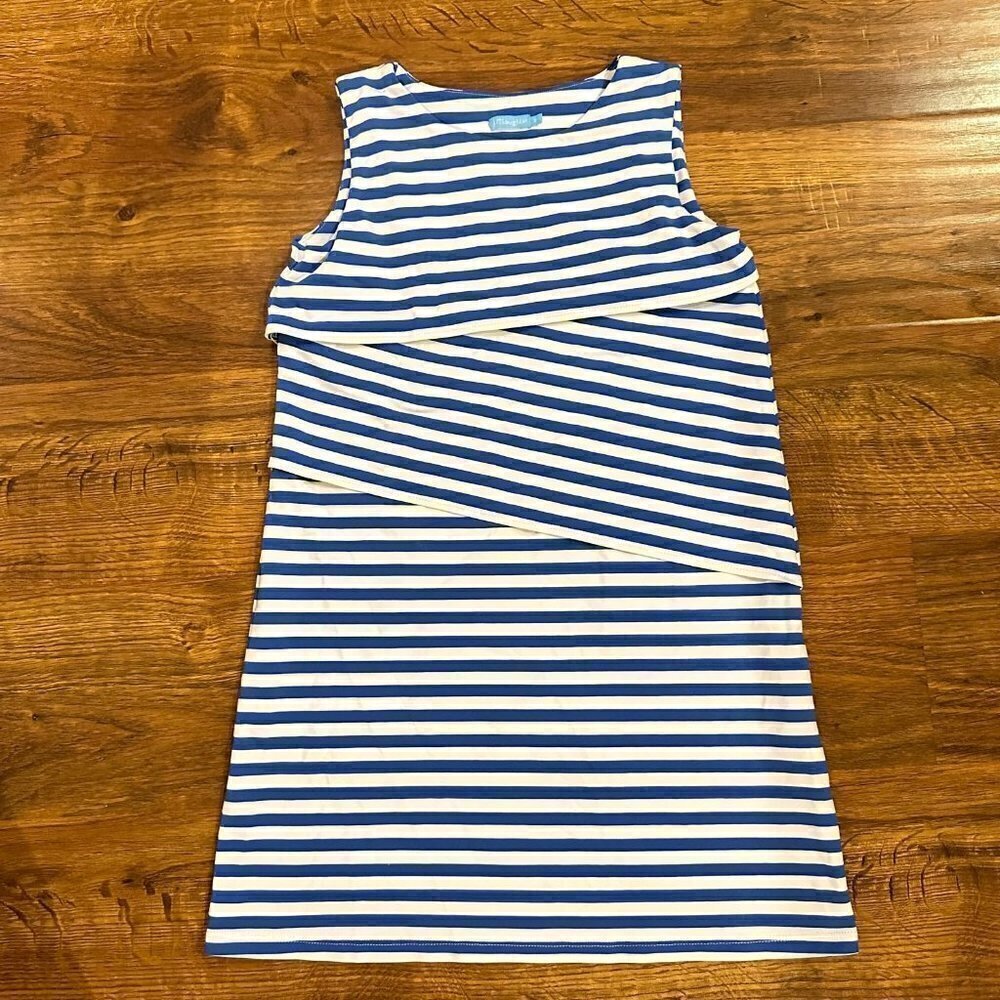 J. McLaughlin striped sleeveless tiered dress